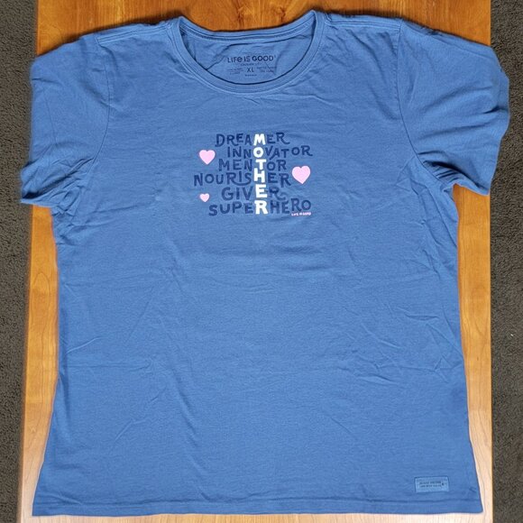 Life is Good Blue Short Sleeve Crew Neck Crusher Mother Tee - XL - Picture 4 of 8